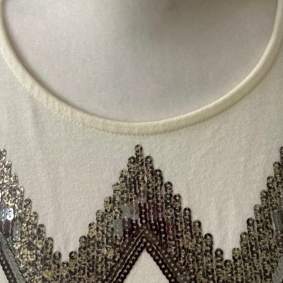 Express Off White Sequin Bodycon Mini Dress Size XS Southwest Print Party - Picture 7 of 16